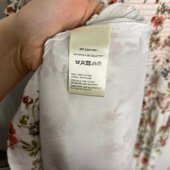 Anthropologie Floral Midi Dress - Cream and Red - Picture 5 of 11